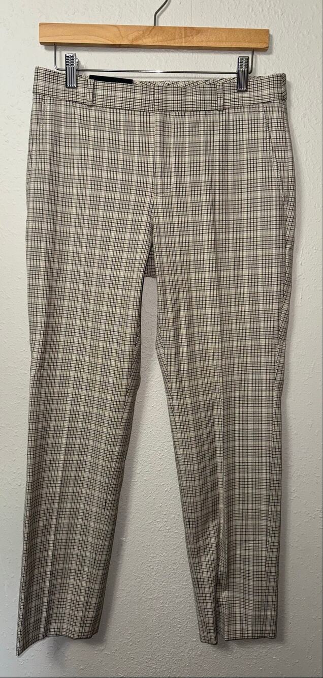 New Banana Republic Plaid Ryan Mid Rise Pants Women's 4 Straight Leg Preppy